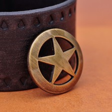 10 pezzi Western Texas Ranger Star Rivetback cintura pelletteria concho piastra ottone
