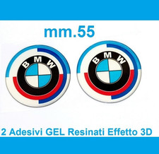 2 adesivi BMW GEL 55.mm Resinati morbidi scritta stemma logo 3D per Auto e Moto