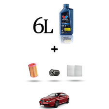 HOFFCAR Kit tagliando 3 FILTRI e 6L OLIO per Alfa Romeo GT 3.2 V6 24V 176kw dal 