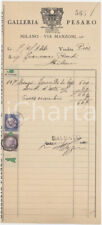 1933 MILANO Galleria PESARO - Ricevuta vendita opera di Francesco MENZIO
