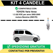 KIT 4 CANDELE per TOYOTA Yaris