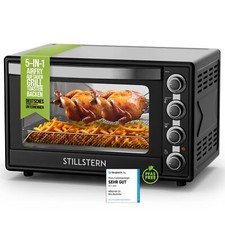 Mini Forno a Ricircolo (60L) Girarrosto, Timer, 2200W, Porta Doppio Vetro, Versione DE