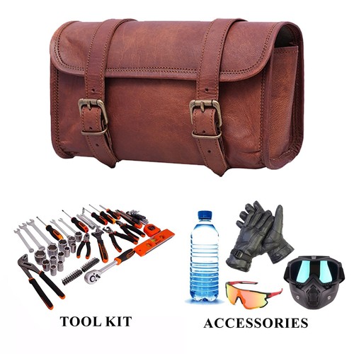 Borsa moto vera pelle - in,