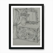 Pen drawing shabby chic look