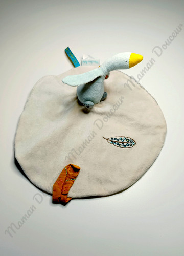Doudou plat rond - rond, oie/oiseau