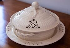 Royal Creamware Fine China Pot, Plate, Lid Excellent Condition Porcellana