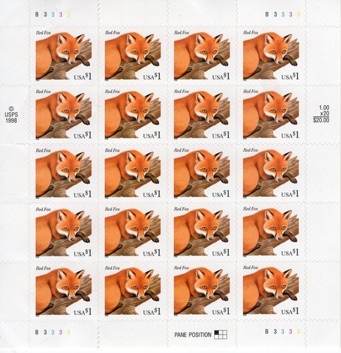 Scott usps 3036 red - usps, fox