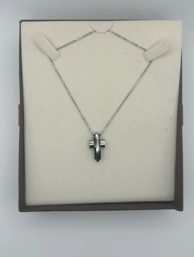 Collana croce argento-nero