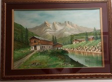 Dipinto olio su tela paesaggio