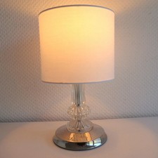 Lampada da tavolo vintage con base in cristallo molato, vintage table lamp 60ts