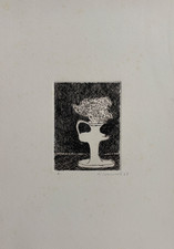 Giovanni Omiccioli Acquaforte Originale Firmata Fiori Scuola Romana Certificata