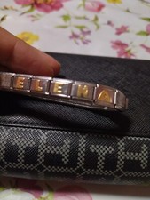 nomination bracciale Originale Charm Link con nome ELENA in oro 18k