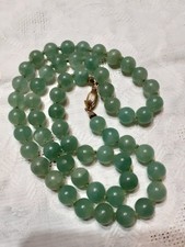 Collana Vintage In Giada Con Gancio In Argento Placcato Oro