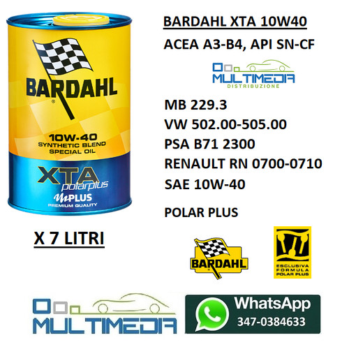 Litri bardahl xta 10w40 - 7,