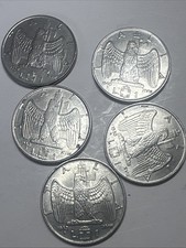 Lotto 5xMONETA 1 UNA  LIRA