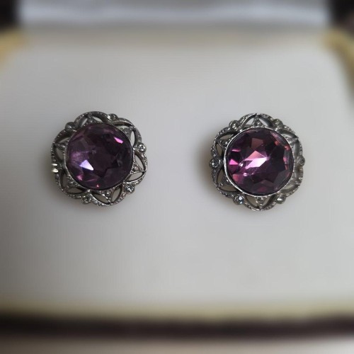 Orecchini viola vintage - , con