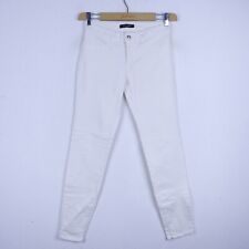 Pantalone GUESS Donna Taglia 27 Cotone Bianco Woman Trousers Casual Comodo Logo