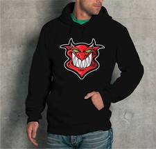 FELPA CON CAPPUCCIO UNISEX " DEVIL " DIAVOLO MONSTER ROCK OLD SCHOOL UOMO DONNA