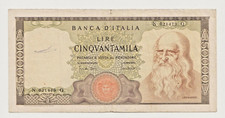50000 LIRE LEONARDO N 021479 Q