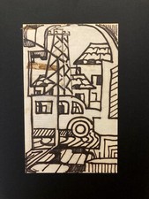 PAESAGGIO AMERICANO Anni '50 - Disegno feltro/pennarello non firmato, prov, NY