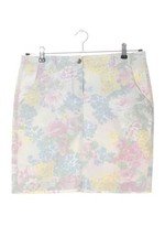 HIRSCH Gonna di jeans Donna Gonna Taglia IT 42 bianco sporco-rosa-giallo pallido