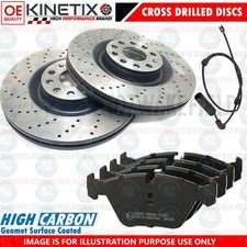 PER BMW 330CD E46 DISCHI FRENO ANTERIORI CROSS FORATI PASTIGLIE SENSORE FILO USURA 325mm