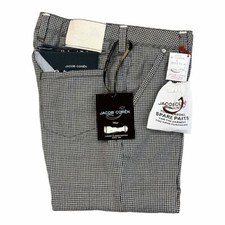 Jacob Cohen J606 WOOL Lusso Classic Jeans Pantaloni Uomo Nero Bianco Pepita Karo
