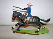 SOLDATINI CHERILEA-60mm-ANNI 70-UFFICIALE NORDISTA SU CAVALLO NERO-FACTORY PAINT