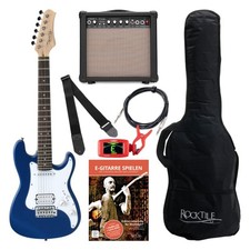 Chitarra Elettrica Bambini Set Completo Amplificatore Amplificatore Cavo Gigbag Borsa Cinghia Blu