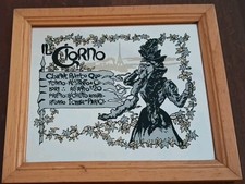 Quadro Specchio Giornale Il Giorno Raro Vintage Collezione