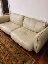 divano in pelle 3 posti Calligaris color bianco opaco