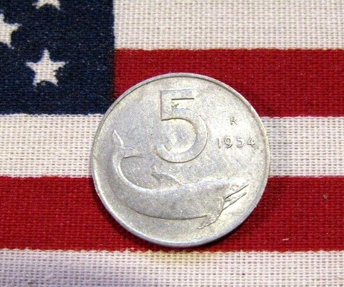Italy 1954 lire - 5, coin