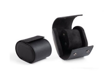 Custodia orologio astucci orologi in tessuto saffiano nero, microfibra 10x8x7 cm