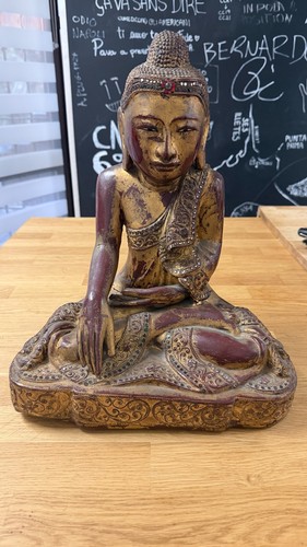 Raro buddha antico legno e - antico,