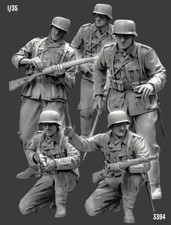 Modellino in resina 1/35 truppe d'assalto tedesche in azione (set di 5 figurine) model kit 3394