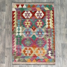 Tappeto afgano 149 x 101 cm vintage fatto a mano kilim tradizionale orientale lana tappeto