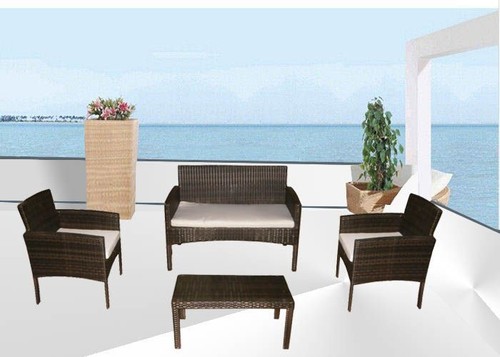 Divano rattan marrone salotto - rattan,