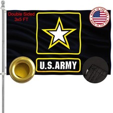 US Army Military Flag 3x5 Outdoor Double Sided Made in USA - Heavy Duty Vivid...