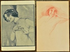 2 CARTOLINE DISEGNATE DINA GALLI RARISSIME