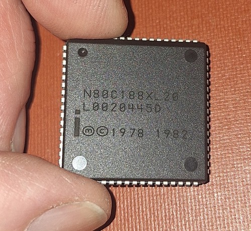 Cpu vintage plcc intel 188 - cpu,