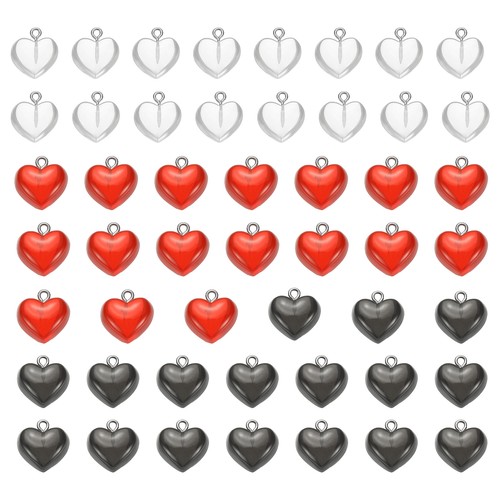 Pezzi cuori resina per diy - 50,