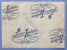 Pubblicità Carta confezione epoca Panetteria Pasticceria Tortore Carignano