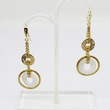 18k Yellow Gold Rose Earrings