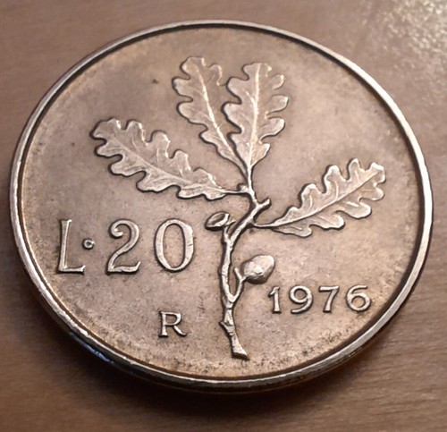 Moneta italia lire quercia - moneta,