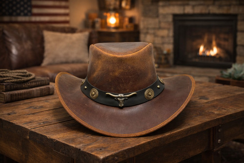 Cappello pelle western - pelle,