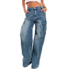 Jeans Donna Cargo Pantaloni