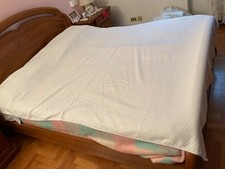 COPRILETTO PIAZZA È MEZZA VINTAGE DI PIQUET PURO COTONE BIANCO 226 x  167 cm