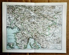 1898 Antica Geograf.‎Map krain Kustenland Croazia Slovenia Pola Fiume Trieste...