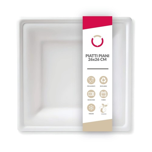 Piatti quadrati piani 26x26 - 80,