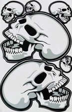 Adesivi MOTO AUTO TESCHIO YAMAHA MONSTER ENERGY RED BULL KAWASAKI CRANIO GRIGIO